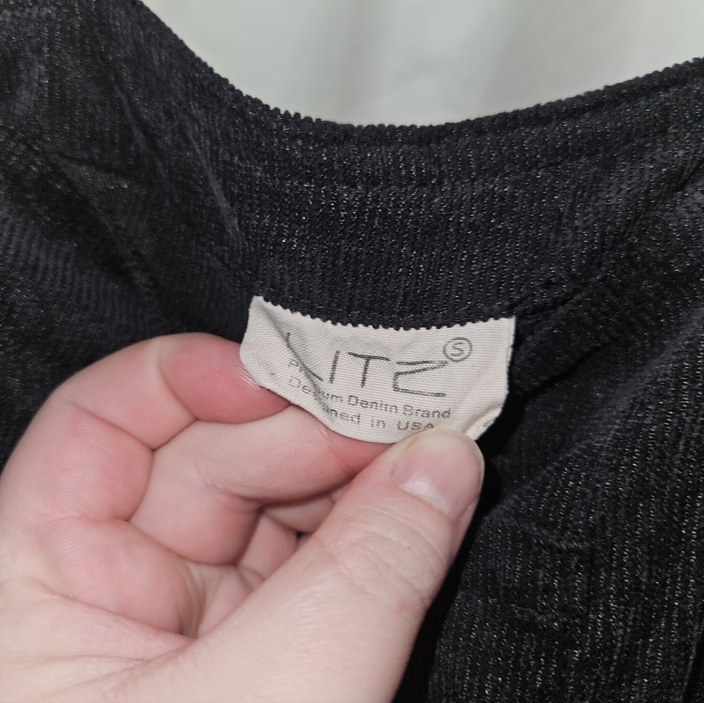 Litz New With Tags Black Corduroy Wide Leg Overalls! - Picture 7 of 9